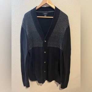 Alfani Grandpa Sweater 100% Cotton Ribbed Knit Button Up Cardigan L